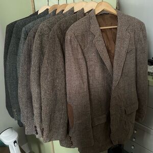 Men's Brown Tweed Blazer - Classic Herringbone Sport Coats